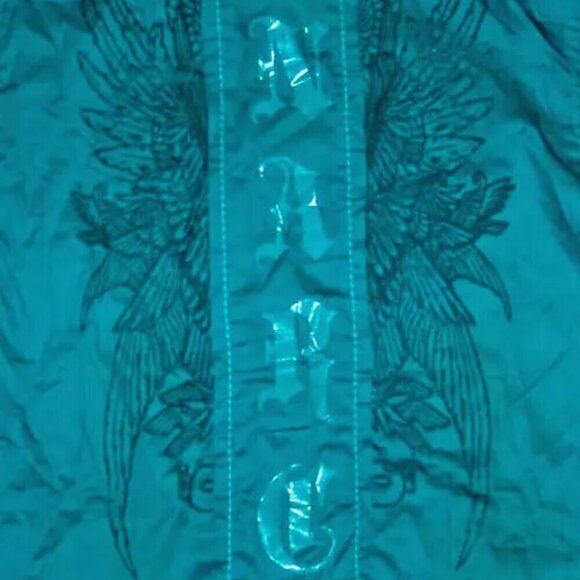 G by Guess Shirt Men's L Blue Enamel Snap Button Made In India - Picture 5 of 9